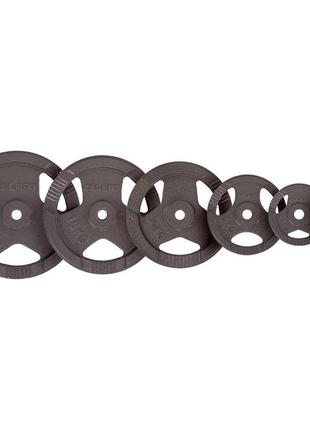 Блини (диски) сталеві з хватом d-30мм zelart ta-7790-15 15кг чорний8 фото