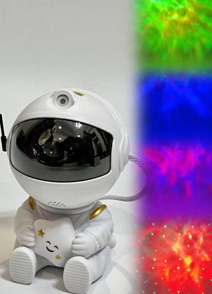Нічник-проектор астронавт з ефектом зоряного неба / нічник з пультом (8 режимів) / космонавт з зіркою