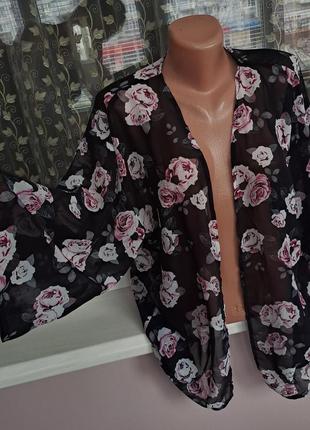 Женская шифоновая накидка/ шифоновое "кимоно"3 фото