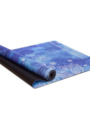 Килимок для йоги замшевий record fi-5662-57 розмір 183x61x0,3см синій