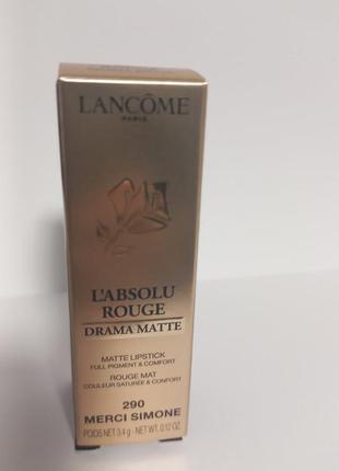 Lancome l'absolu rouge drama matte насичена матова помада для губ, тон 290.3 фото