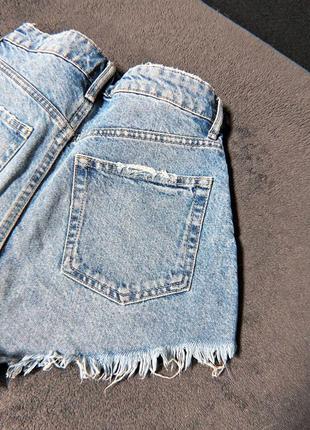 Базовые шорты zara джинс с рваными деталями4 фото
