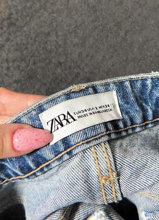 Базовые шорты zara джинс с рваными деталями5 фото