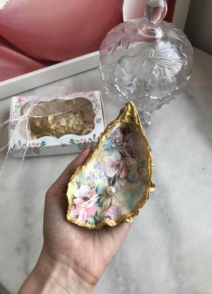 Ручная работа! состаренные богемные пиалы-устрицы для хранения украшений, мелочей,...