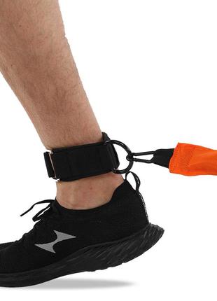 Тренувальна система для ніг з кріпленням zelart ankle strap fi-6555 чорний-помаранчевий10 фото