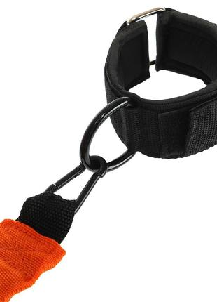 Тренувальна система для ніг з кріпленням zelart ankle strap fi-6555 чорний-помаранчевий4 фото