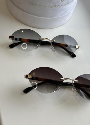 Женские очки безоправные солнцезащитные очки6 фото