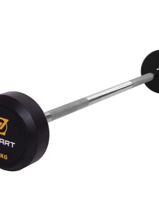 Штанга фіксована пряма прогумована zelart rubber coated barbell ta-2685-25 довжина-95см 25кг чорний1 фото