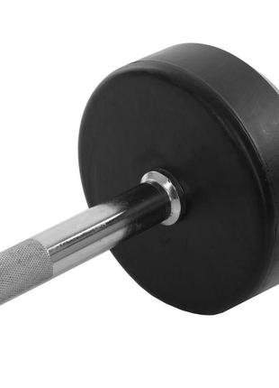 Штанга фіксована пряма прогумована zelart rubber coated barbell ta-2685-25 довжина-95см 25кг чорний4 фото