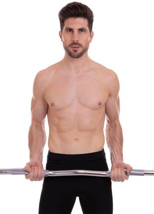 Штанга фіксована вигнута поліуретанова zelart urethane barbell ta-2690-25 довжина-106см 25кг чорний-салатовий6 фото