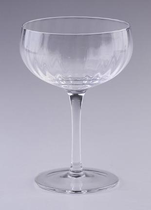 Келих для коктейлів фігурний скляний ребристий набір 6 шт1 фото