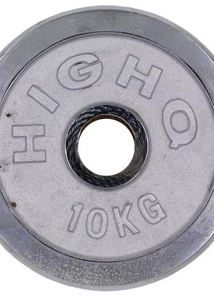Диски для штанги хромовані highq sport ta-1456-10b 52мм 10кг хром3 фото