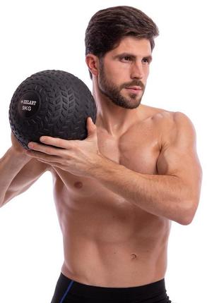 М'яч медичний слембол для кросфіту record slam ball fi-5729-9 9кг чорний5 фото