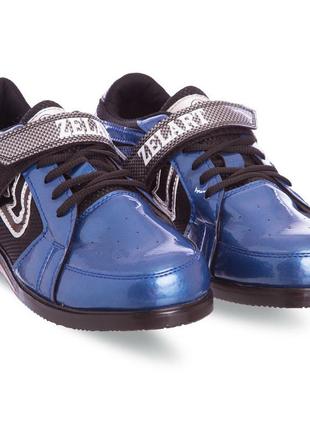 Штангетки взуття для важкої атлетики zelart ob-6319-bl розмір 38-45 синій-чорний5 фото