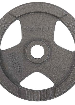 Блини (диски) сталеві з хватом d-52мм zelart ta-7791-15 15кг сірий2 фото