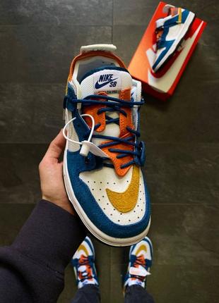 Чоловічі кросівки найк сб данк аір джордан сині nike sb dunk x air jordan blue4 фото