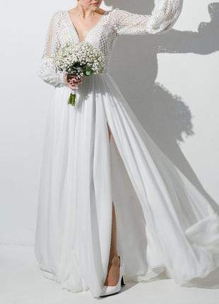 Шикарна весільна сукня, можна на випуск, р. s/xs