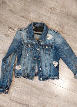Джинсовка, джинсовая куртка, пиджак tom tailor, xs, s1 фото