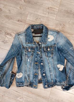 Джинсовка, джинсовая куртка, пиджак tom tailor, xs, s3 фото