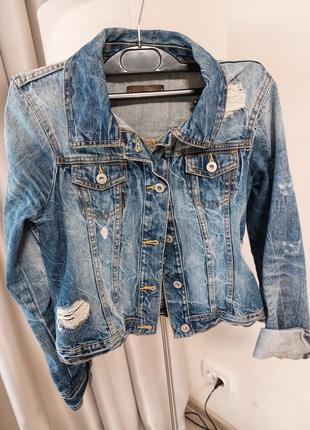 Джинсовка, джинсовая куртка, пиджак tom tailor, xs, s7 фото