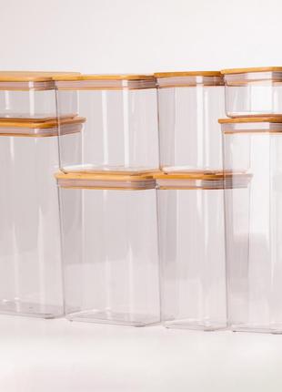 Банки для сыпучих продуктов набор из 8 шт стеклянные емкости для хранения с крышкой