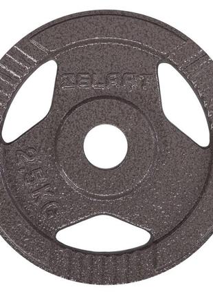 Блини (диски) сталеві з хватом d-30мм zelart ta-7790-2_5 2,5 кг чорний2 фото