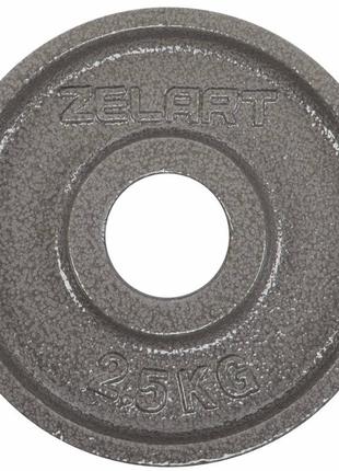 Блини (диски) сталеві d-52мм zelart ta-7792-2_5 2,5 кг сірий2 фото