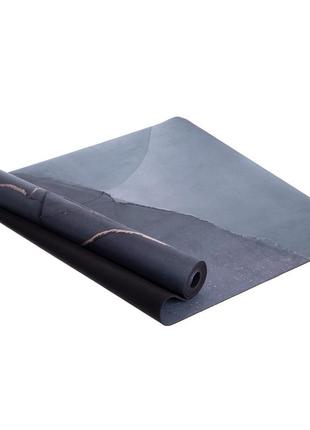 Килимок для йоги замшевий record fi-3391-5 розмір 183x61x0,3см чорний