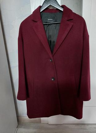 Деми пальто цвета бордо1 фото