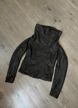 Allsaints kaito leather jacket кожаная куртка авангард3 фото