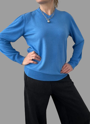Пуловер женский голубой marks&spencer 46-50 акрил