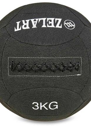 М'яч набивний для кросфіту волбол wall ball zelart fi-7224-3 3кг чорний