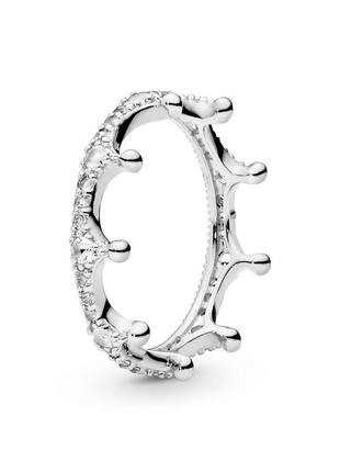 Оригинал пандора оригинальное серебряное кольцо 197087cz серебро с камнями корона диадема камень прозрачные камни с биркой новый9 фото