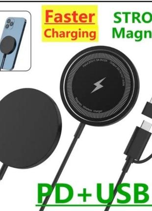 Безпровідна зарядка, magsafe, бп, wireless charge 15 w2 фото