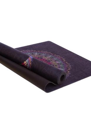Килимок для йоги замшевий record fi-5662-51 розмір 183x61x0,3см чорний