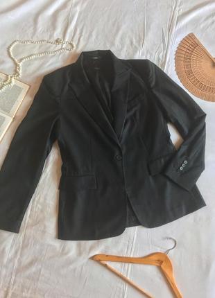 Базовый элегантный темно-серый пиджак из тонкой шерсти и кашемира (размер 40-42)2 фото