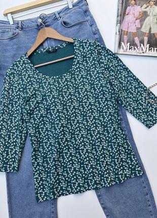 Зелёный джемпер в цветочный принт. лонгслив. реглан