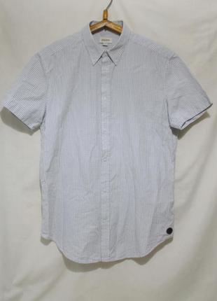 Рубашка белая легкая в мелкую клетку *diesel* италия 54-56р1 фото