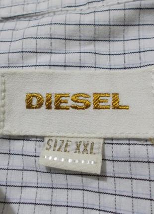 Рубашка белая легкая в мелкую клетку *diesel* италия 54-56р5 фото
