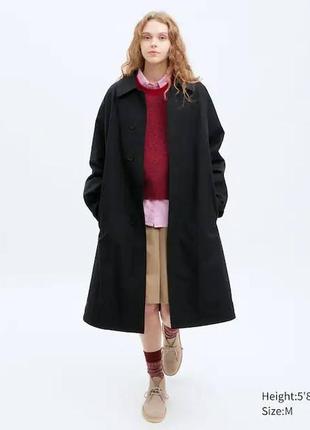 Тренч uniqlo+jw anderson черный утепленный2 фото