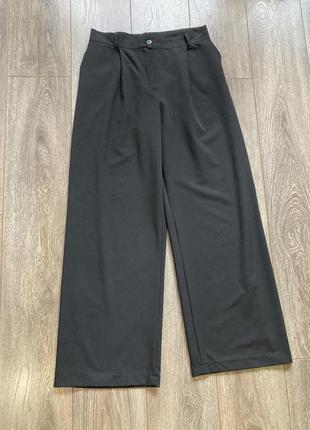 L классические черные широкие брюки брюки палаццо на высокой посадке3 фото