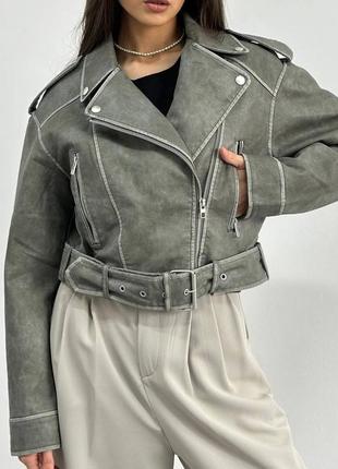 Самая стильная женская куртка косуха под винтаж, отличное качество эко кожа, ограниченное количество4 фото