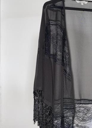 Женская черная накидка халат размер l3 фото