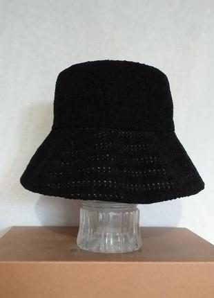 Трендовая чёрная фактурная панама kangol ,британия