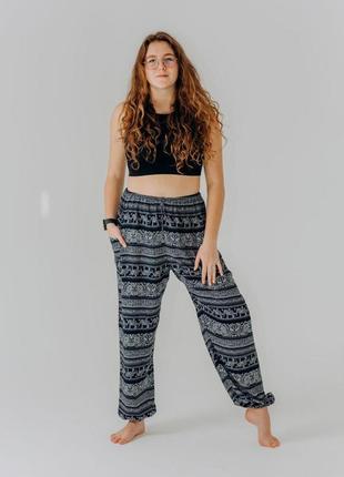 Вільні штани-шаровари elephant midnight rao wear унісекс onesize зріст 155-165 см темно-синій1 фото