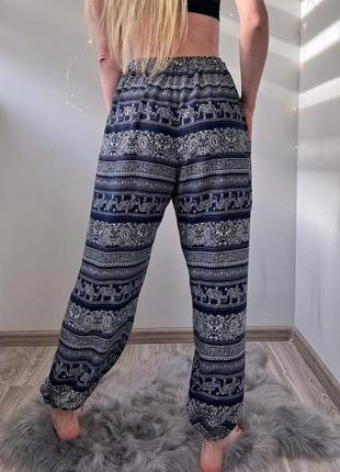 Свободные штаны-шаровары elephant midnight rao wear унисекс onesize рост 155-165 см темно-синий6 фото