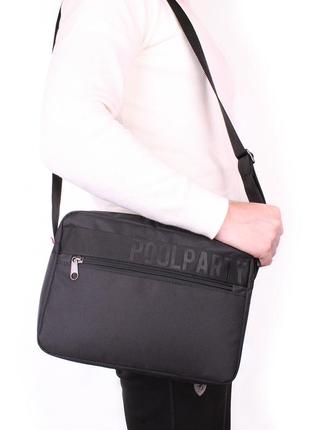 Повседневная текстильная сумка poolparty code черная3 фото