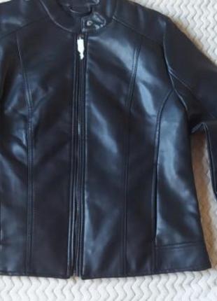 Куртка женская косуха эко кожа кожа кожа черная1 фото