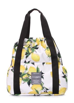 Жіноча сумка на шнурку poolparty felicita з лимонами1 фото