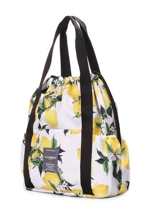 Жіноча сумка на шнурку poolparty felicita з лимонами2 фото